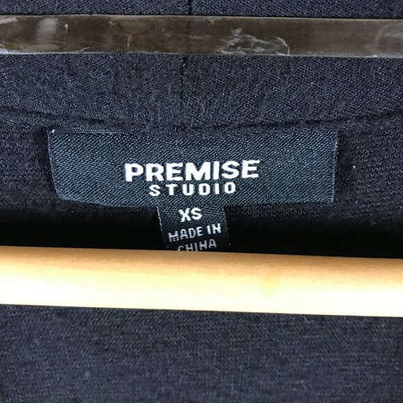 PREMISE Black Open Front Cascade Cardigan Size XS - Picture 6 of 7